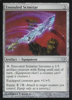 Ensouled Scimitar -Foil Light Play MTG Fifth Dawn - Image 1