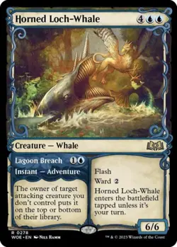 Horned Loch-Whale (Showcase) -Foil Near Mint MTG Wilds of Eldraine - Image 1