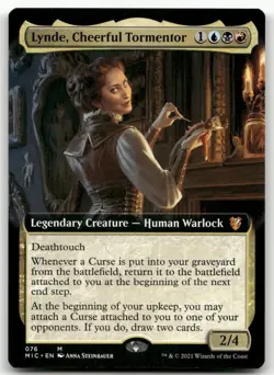 Lynde, Cheerful Tormentor (Extended Art) #76 (NM) Midnight Hunt MIC Magic MTG - Image 1