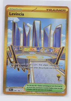 Levincia 244/182 SV10: Destined Rivals Gold Hyper Rare Pokemon Card NM - Image 1