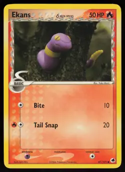 Ekans (Delta Species) 47/101 Dragon Frontiers Yuka Morii Art Pokemon TCG Card - Image 1