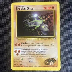 Pokemon TCG Brock's Onix Gym Heroes 21/132 Unlimited Rare LP - Image 1