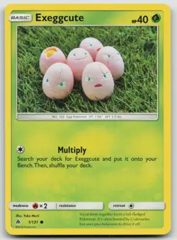 Exeggcute 1/131 Yuka Morii Art SM - Forbidden Light Common Pokemon TCG Card - Image 1
