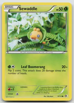 Sewaddle (9) 9/113 Legendary Treasures Yuka Morii Art Pokemon TCG Card - Image 1