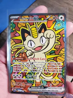 Pokemon TCG Meowth EX 121/88 SIR Special Illustration Rare Perfect Order - Image 1