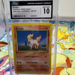 CGC 10 MINT Chinese Ponyta Base Set 1st Edition 2000 Pokemon 60/102 - Image 1