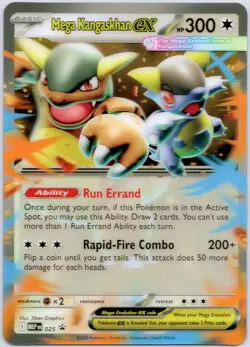 Mega Kangashkan ex MEP 025 Oversized/Jumbo (NM) ME Black Star Promo Pokemon TCG - Image 1