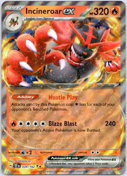 Incineroar ex Oversized/Jumbo 034/162 (NM) - SV05: Temporal Forces - Pokemon TCG - Image 1