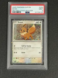 4788 Eevee 2025 Pokemon Destined Rivals Single Blister Promo - SVP EN #200 PSA 9 - Image 1