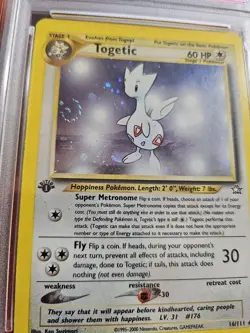 2000 POKEMON NEO GENESIS 1ST EDITION #16 TOGETIC-HOLO PSA 5 SWIRL - Image 2