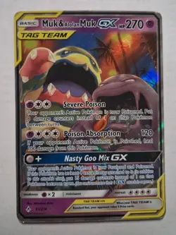 2019 Pokemon Muk & Alolan Muk GX Tag Team 61/214 - Image 1