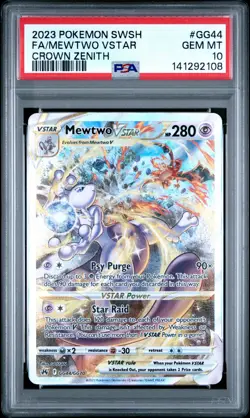 2023 Pokemon Crown Zenith #GG44 Mewtwo Vstar PSA 10 - Image 1