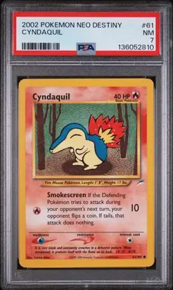 New Cert* Cyndaquil PSA 7 - Neo Destiny - Pokemon - 2002 WOTC #61/105 - Image 1