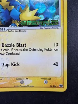2005 Pokemon Manectric EX Emerald Reverse Holo Stamped 16/106 - Image 5