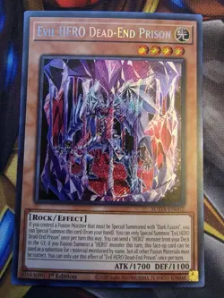 Evil Hero Dead-End Prison SUDA-EN002 Secret Rare 1st Edition LP Yugioh - Image 3