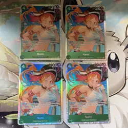 X4! One Piece TCG Nami OP14-031 The Azure Sea's Seven Foil - Image 1