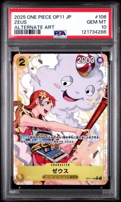 2025 ONE PIECE Zeus (OP11-106) ALTERNATE ART Japanese PSA 10 - Image 1