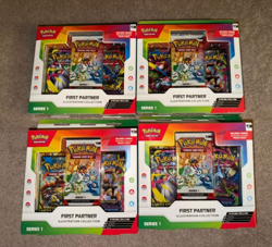 4 x Pokemon Sealed First Partner Series 1 Illustration Collection Box - Image 1