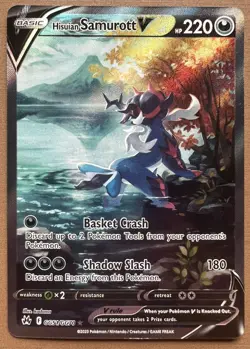 Pokemon TCG Hisuian Samurott V Crown Zenith: Galarian Gallery Gg51/Gg70 NM - Image 1