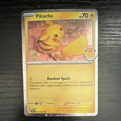 Pokemon Pikachu Promo Card 051/162 2026 Pokemon day Holo 70 HP Basic Random Spar - Image 1