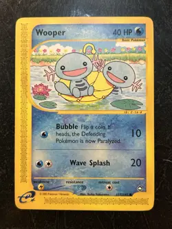 Wooper 117/147 Aquapolis Regular E-Series / E-Reader Pokemon TCG card LP - Image 1
