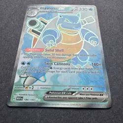BLASTOISE EX 184/165 Ultra Rare holo SV151 MEW Pokemon TCG card - Image 2