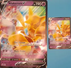 Pokemon TCG Alakazam V+Alakazam V JUMBO Rare Foil Promo Lot Of 2 Cards NM - Image 1