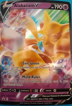 Pokemon TCG Alakazam V+Alakazam V JUMBO Rare Foil Promo Lot Of 2 Cards NM - Image 2