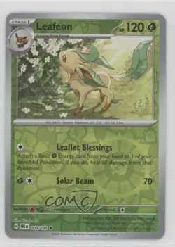 Leafeon Reverse Foil Pokemon Prismatic Evolutions PRE #005 - Image 1