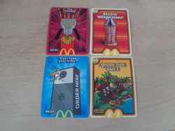 4 McDonalds Cards UnRedeemed NEW Apple Pie, Straw Dispenser, Fry Scoop, take ord - Image 1