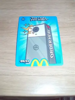 4 McDonalds Cards UnRedeemed NEW Apple Pie, Straw Dispenser, Fry Scoop, take ord - Image 3