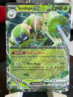 POKEMON SPIDOPS EX 019/198 DOUBLE RAR HOLOFOIL SCARLET & VIOLET BASE SET NM CARD - Image 1