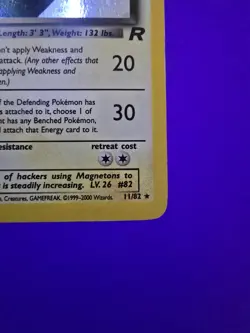 Dark Magneton TCG Holo Rare Card 11/82 Team Rocket Unlimited LP/MP - Image 3