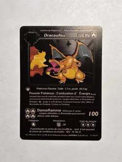 DRACAUFEU 4/102 Base Set Vintage Black Foil RARE Fan Art Display Card NM - Image 1