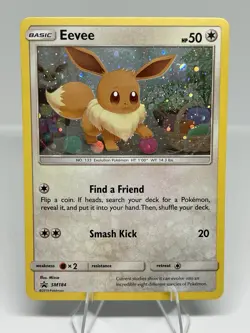 Pokemon Eevee SM184 Sm Promo Cosmos Holo Basic Card HP50 Mizue 2019 - Image 1