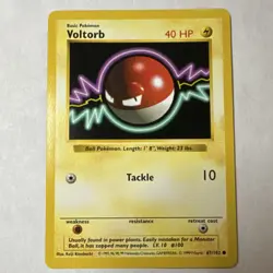 Pokemon Voltorb Base Set Shadowless EN Regular 40 HP Common Card 67/102 - Image 1