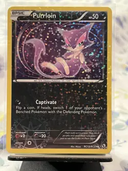 Pokemon TCG Purrloin RC13/RC25 Legendary Treasures Radiant Collection Holo Card - Image 1