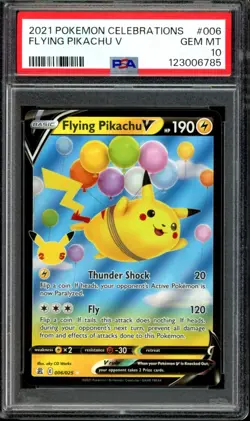 SEQUENTIAL PSA 10 Flying Pikachu V 006 & VMAX 007/025 Celebrations 2021 Pokemon - Image 3