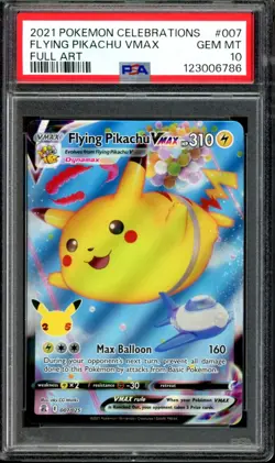 SEQUENTIAL PSA 10 Flying Pikachu V 006 & VMAX 007/025 Celebrations 2021 Pokemon - Image 5