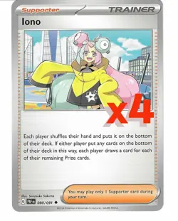 4x Iono 080/091 SV: Paldean Fates- Pokemon TCG - Playset - Image 1