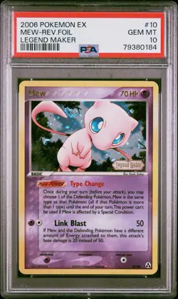 Pokemon Mew EX Legend Maker Reverse Holo Rare #10 PSA 10 Gem Mint SWIRL - Image 1