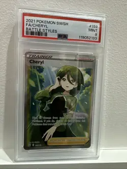 PSA 9 Mint Pokemon SWSH Battle Styles - CHERYL #159 - Full Art Trainer - Image 1