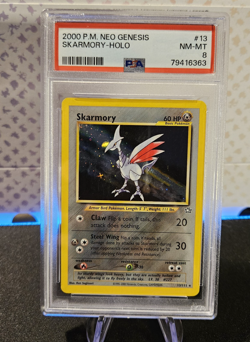 2000 POKEMON NEO GENESIS #13 SKARMORY-HOLO PSA 8 NM-Mint Vintage - Image 2