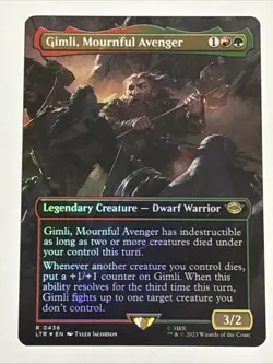 MTG Lord of the Rings Gimli, Mournful Avenger Borderless Foil 0436 NM Rare - Image 1