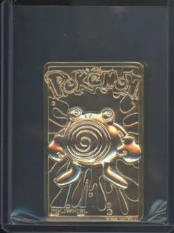 1999 Pokemon TCG Poliwhirl Burger King 23K Gold Plated Promo - Image 1