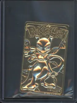 1999 Pokemon TCG Mewtwo Burger King 23K Gold Plated Promo - Image 1