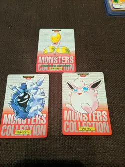 Japanese Pokemon Carddass All Damaged 1996 Vintage Lot of 3 - Image 1