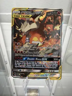 Pokemon Reshiram & Charizard GX SM201 TAG TEAM Full Art Promo Holo English - Image 1