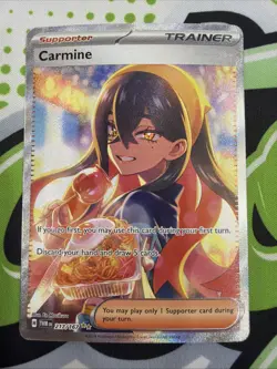 Pokemon TCG Trainer Carmine 217/167 Twilight Masquerade Full Art NM Near Mint - Image 1