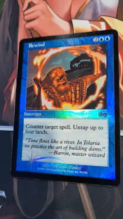 MTG REWIND 93/350 Urza's Saga Foil LP *WITH A CUTLINE* - Image 1